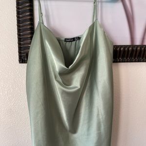 Cowl neck silky top
